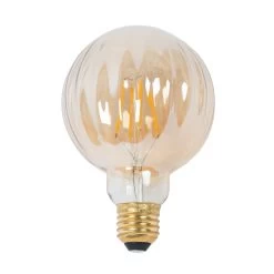 Lucande E27 3,8W LED-Lampe G95, 2700K, 340lm, Rillen Amber