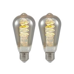 Lucande E27-Lampe ST64 4W 918 Dimmbar Titan 2er