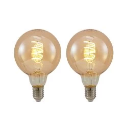 Lucande LED E27 G95 4W 2.700K Dimmbar Amber 2er