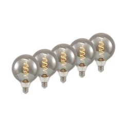 Lucande LED E27 G125 4W 1.800K Dimmbar Smoke 5er