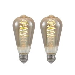 Lucande LED E27 ST64 4W 1.800K Dimmbar Smoke 2er