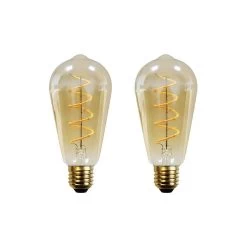 Lucande E27 4,9W LED-Rustikalampe 1800K 200lm Amber 2er
