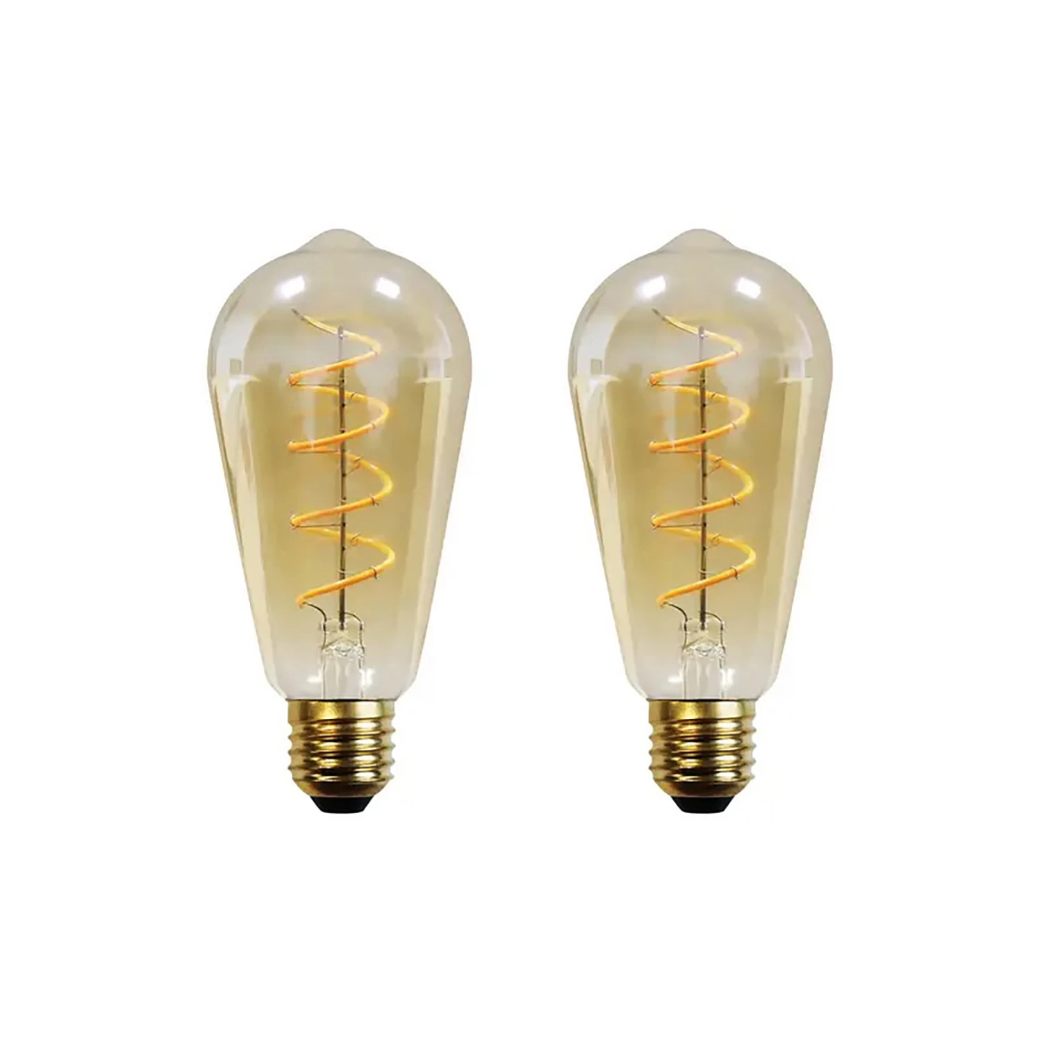 Lucande E27 4,9W LED-Rustikalampe 1800K 200lm Amber 2er