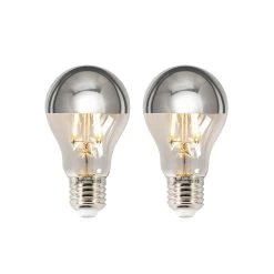 Lucande E27 3,5W LED-Kopfspiegellampe A60 2700K Silber 2er