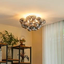 Lucande Diborah Deckenleuchte, Rauchig, Ø50cm