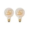 Lucande E27 3,8W LED G95 2700K 340lm Rillen Amber 2er