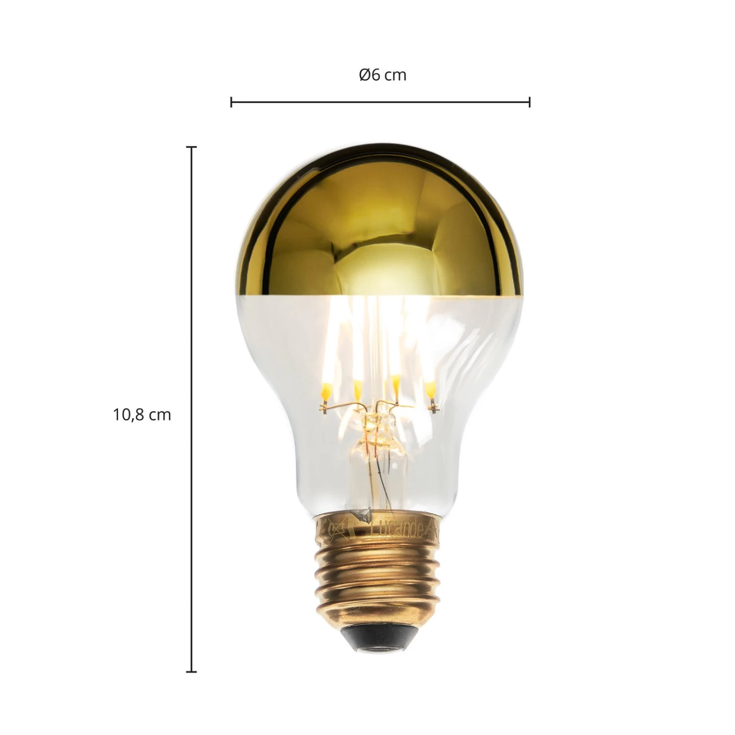 Lucande E27 3,5W LED-Kopfspiegellampe A60 2700K Gold 2er â Bild 4