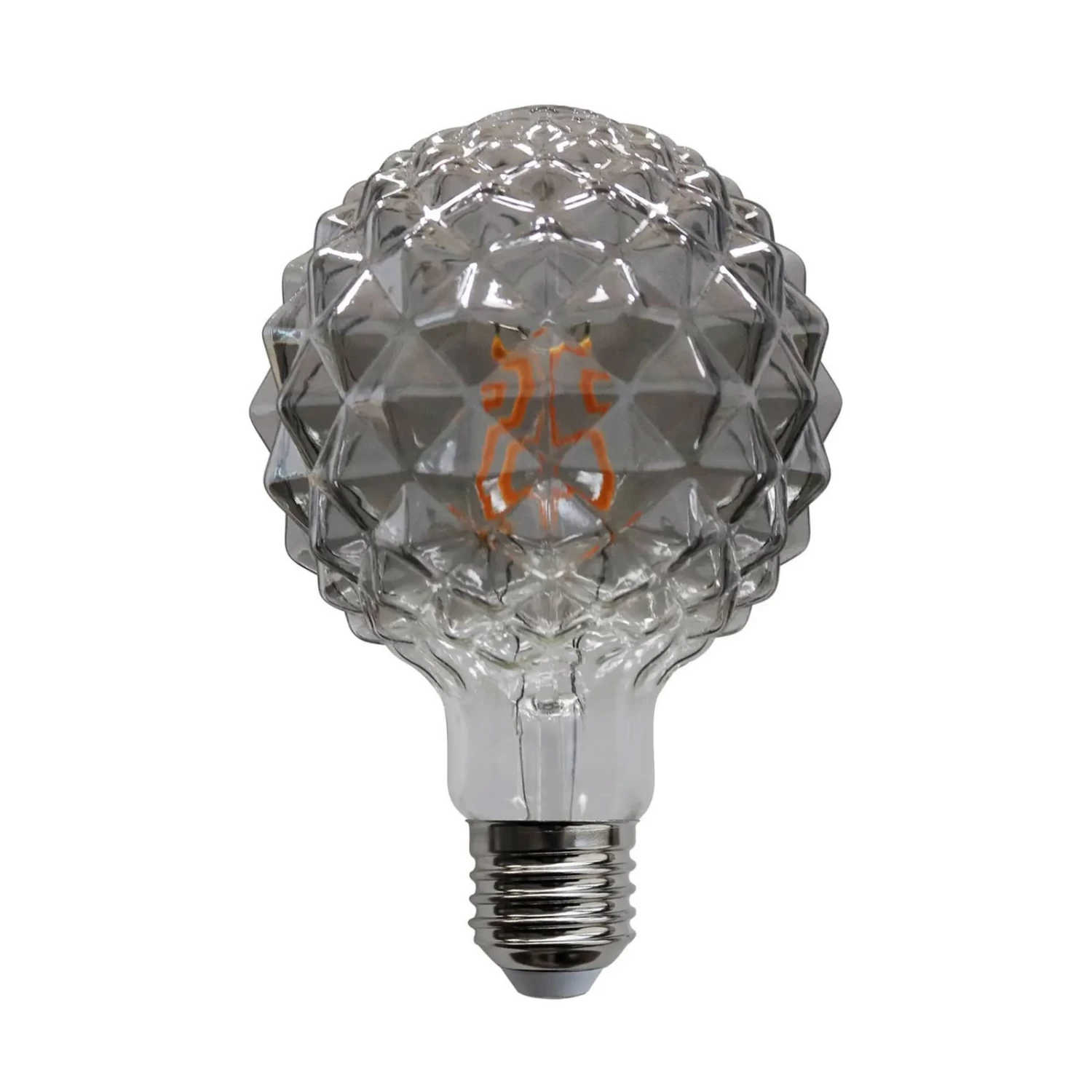 Lucande E27 3,8W LED-Lampe G95 918 Struktur Smoke 2er-Set – Bild 4