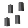 Lucande 2-flammige Außenwandleuchte Xava, Grafitgrau, 4er