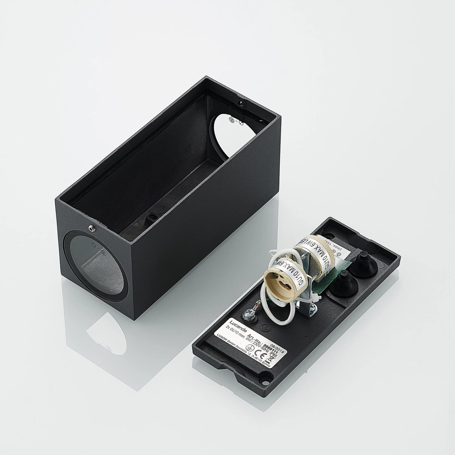 Lucande AuĂenwandstrahler Lavina 2-fl. GU10 Dunkelgrau 4er â Bild 9