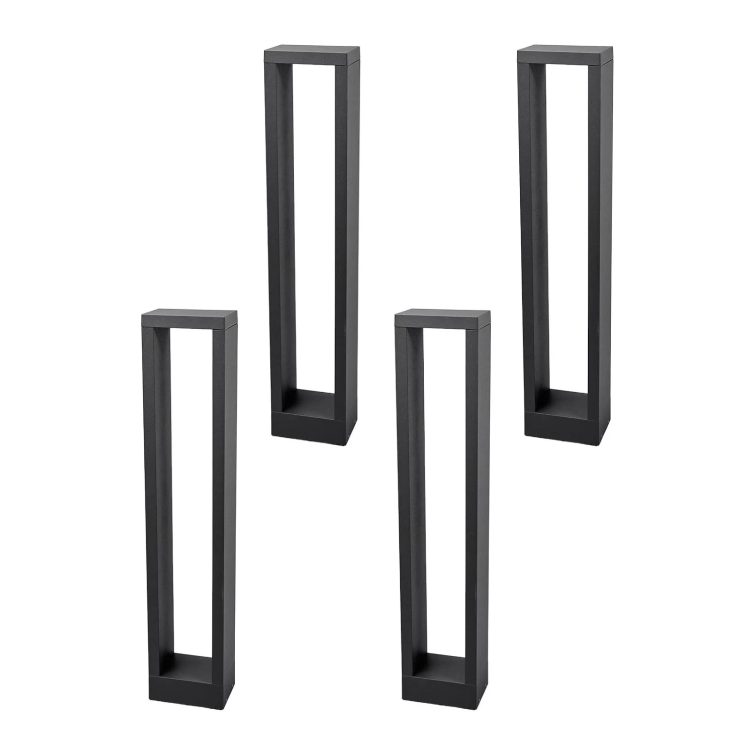 Lucande Grafitgraue LED-Wegelampe Jupp, 60 Cm, 4er-Set