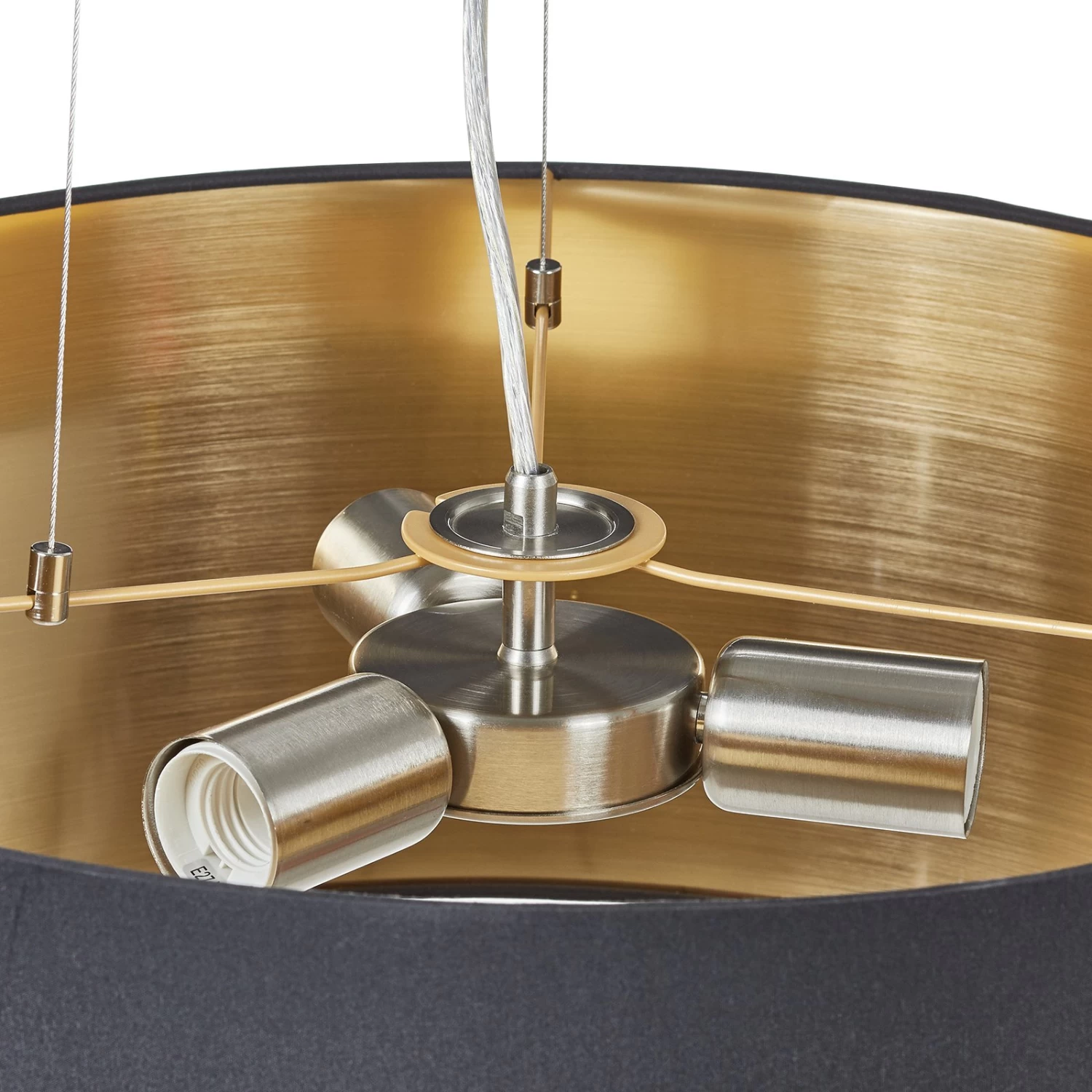 Lucande Patrik Textil-Hängeleuchte Ø53cm Schwarz – Bild 8