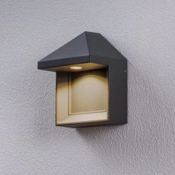 Lucande Zalinda LED-Außenwandleuchte In Dunkelgrau