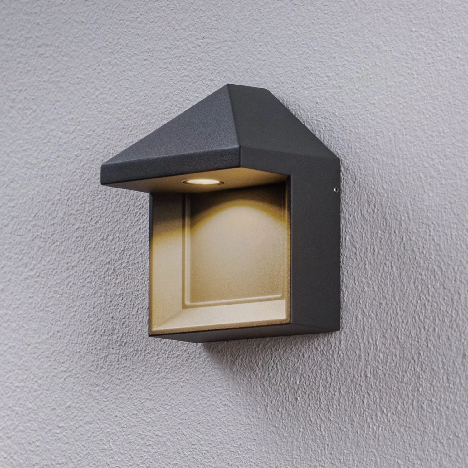 Lucande Zalinda LED-AuĂenwandleuchte In Dunkelgrau