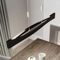 Lucande Lian LED-Hängelampe, Schwarz, Alu