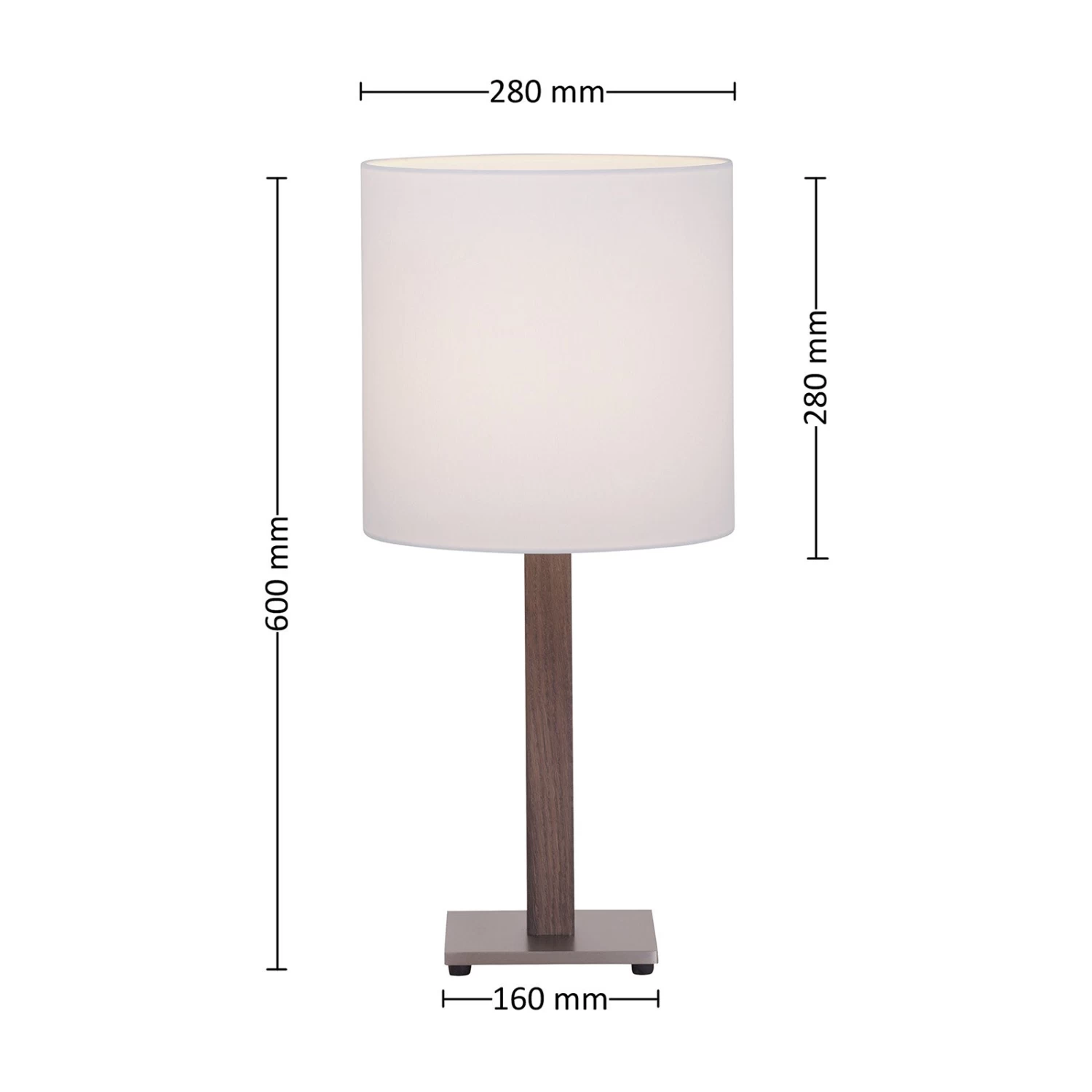Lucande Elif Tischlampe Weiß, Eckig Eiche Dunkel – Bild 5