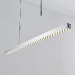 Lucande LED-Balkenpendelleuchte Merrit Mit Touchdimmer Alu