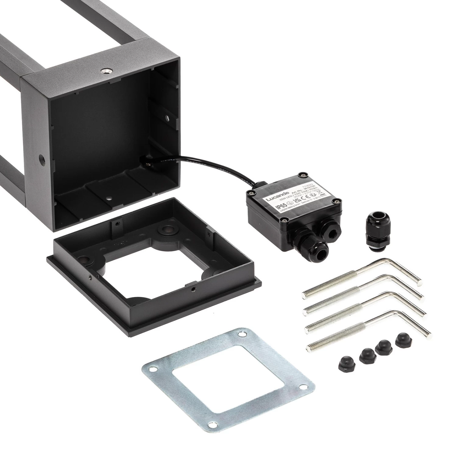 Lucande LED-Sockellampe Carlota, Dunkelgrau, 50 Cm â Bild 8