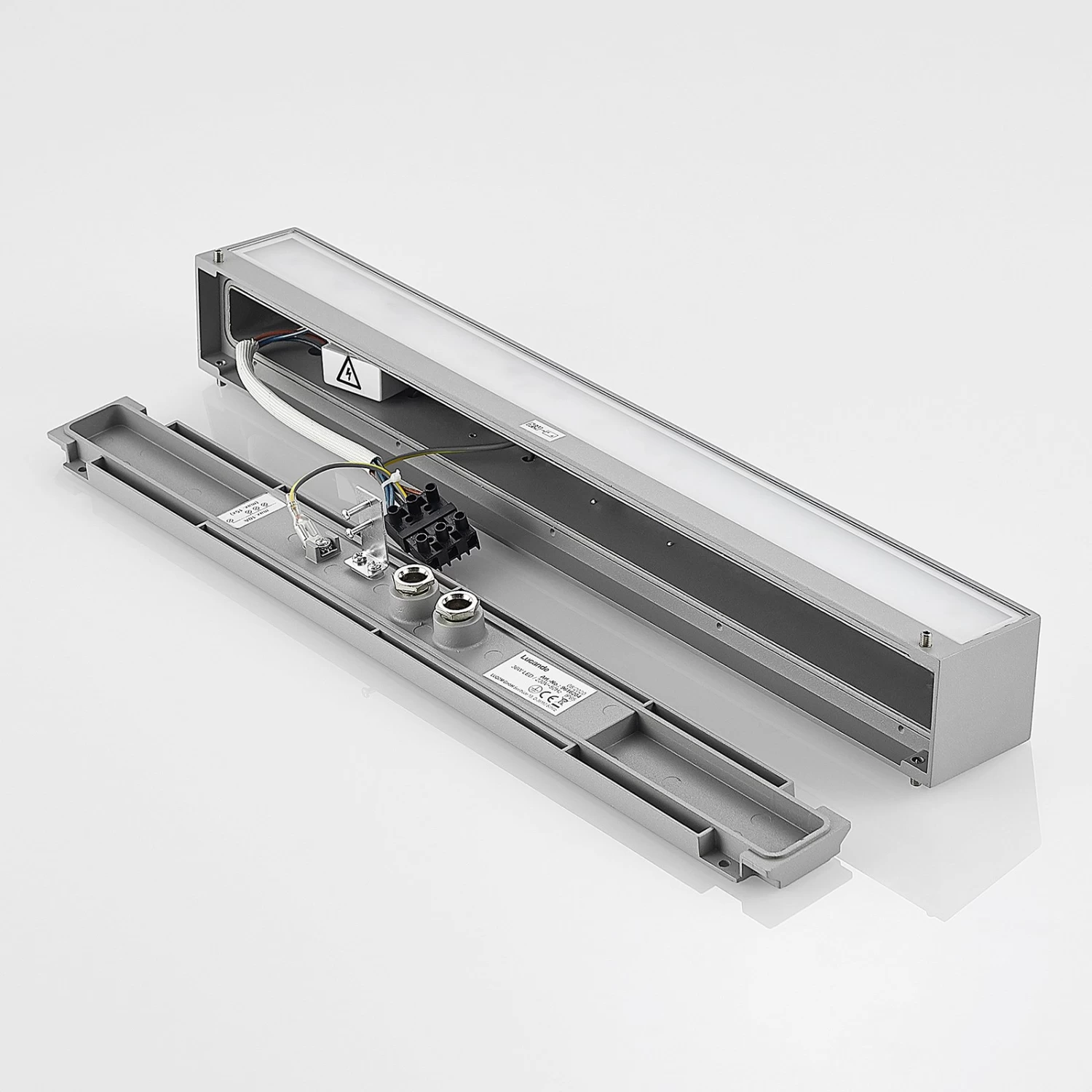 Lucande Lengo LED-Wandlampe, 50 Cm, Silber, 2-fl. â Bild 9