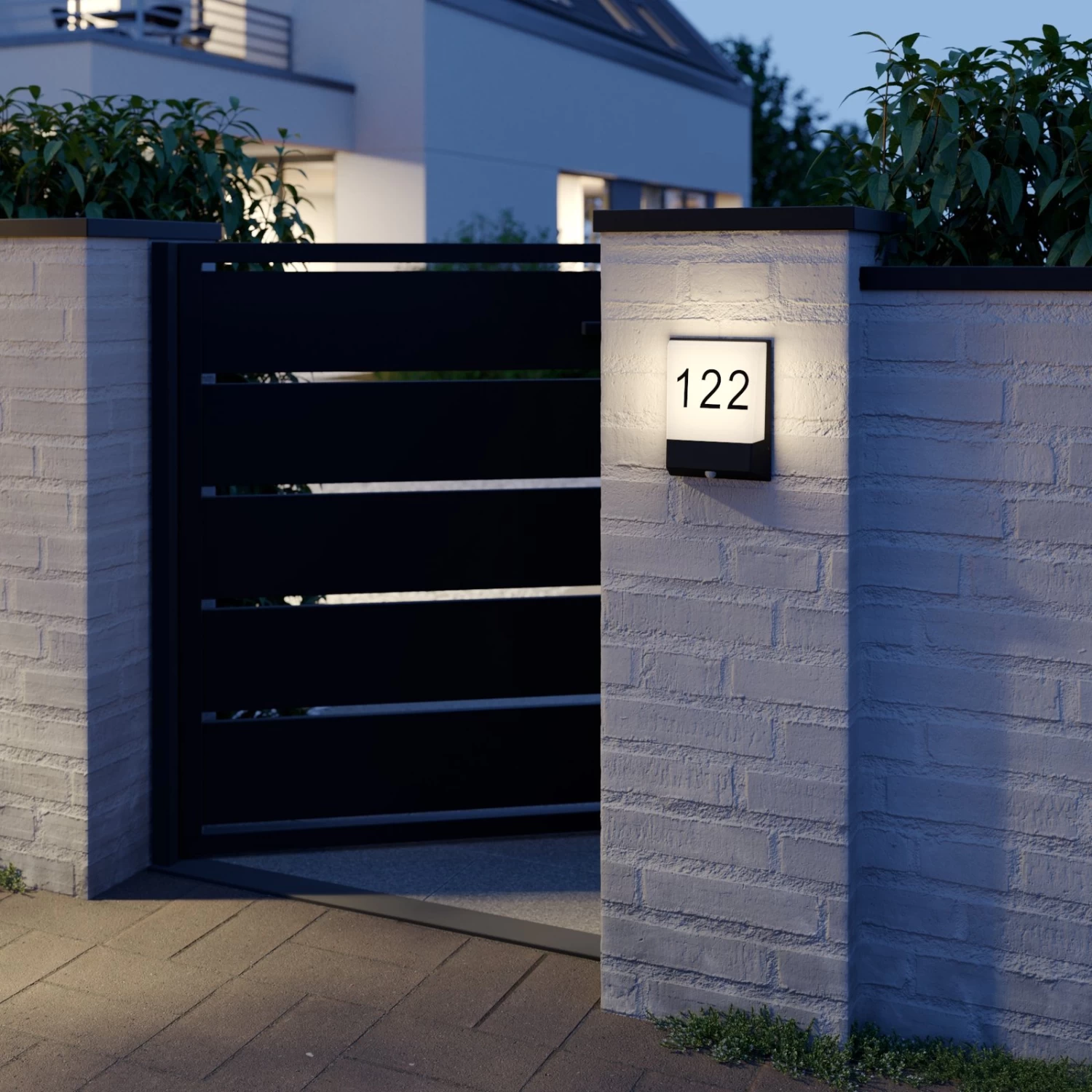 Lucande Kosman LED-Hausnummernleuchte, Sensor – Bild 2