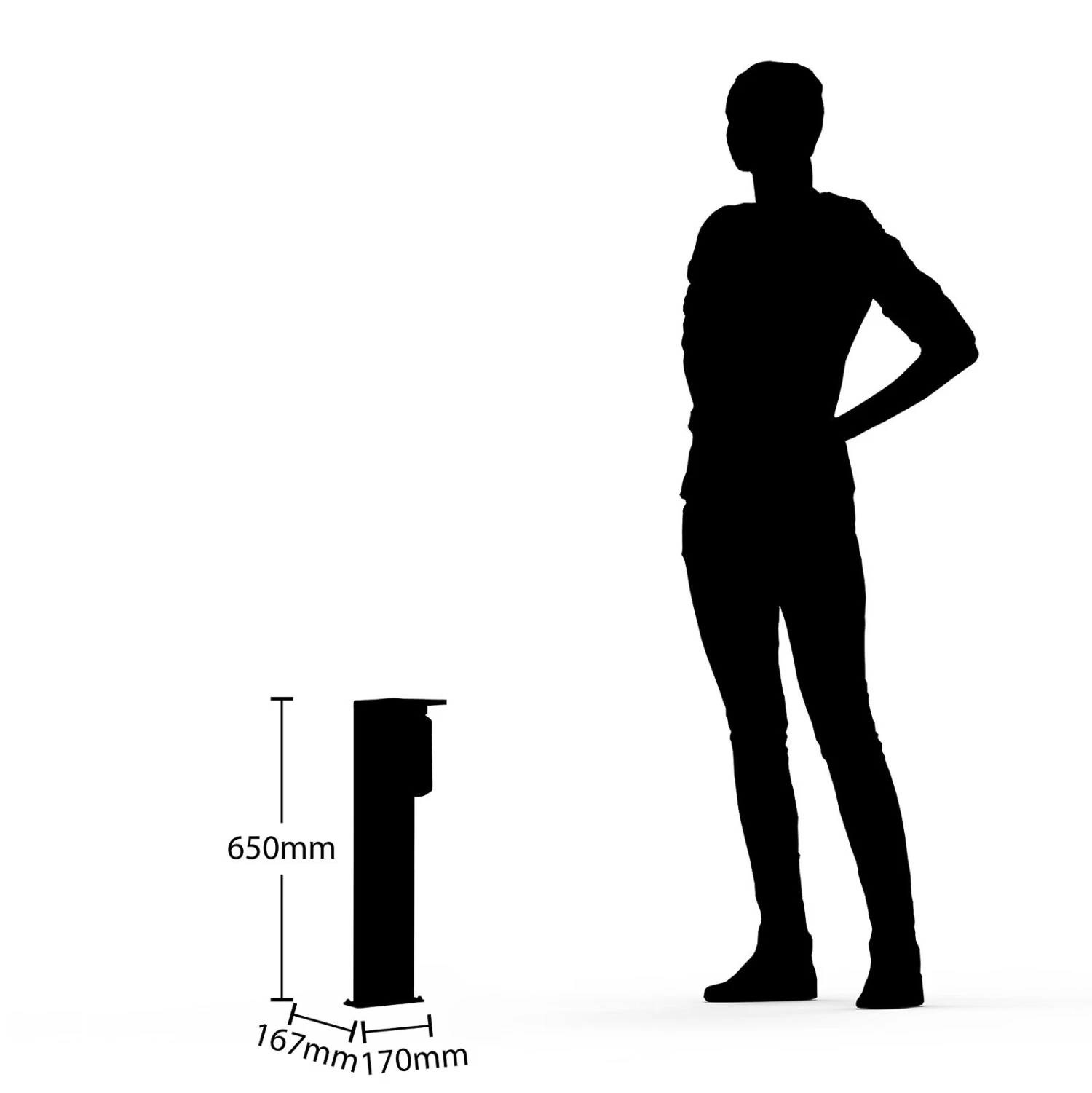 Lucande Semka Wegeleuchte, 65 Cm, Dunkelgrau â Bild 6