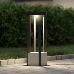 Lucande Overa LED-Sockelleuchte, Rund