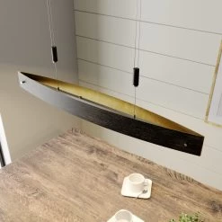 Lucande LED-Hängeleuchte Lio In Schwarz Mit Golddekor