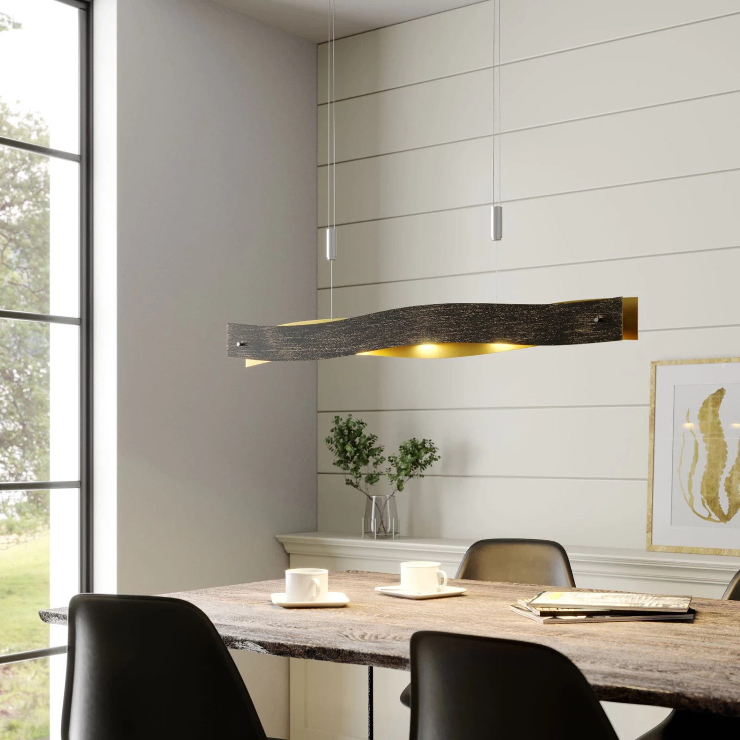 Lucande Dimmbare LED-HĂ€ngeleuchte Ebu, Schwarz-gold â Bild 2