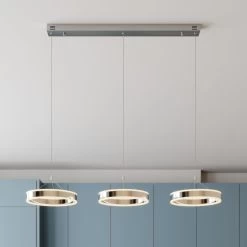 Lucande LED-Pendellampe Lyani, 3 Ringe Nebeneinander