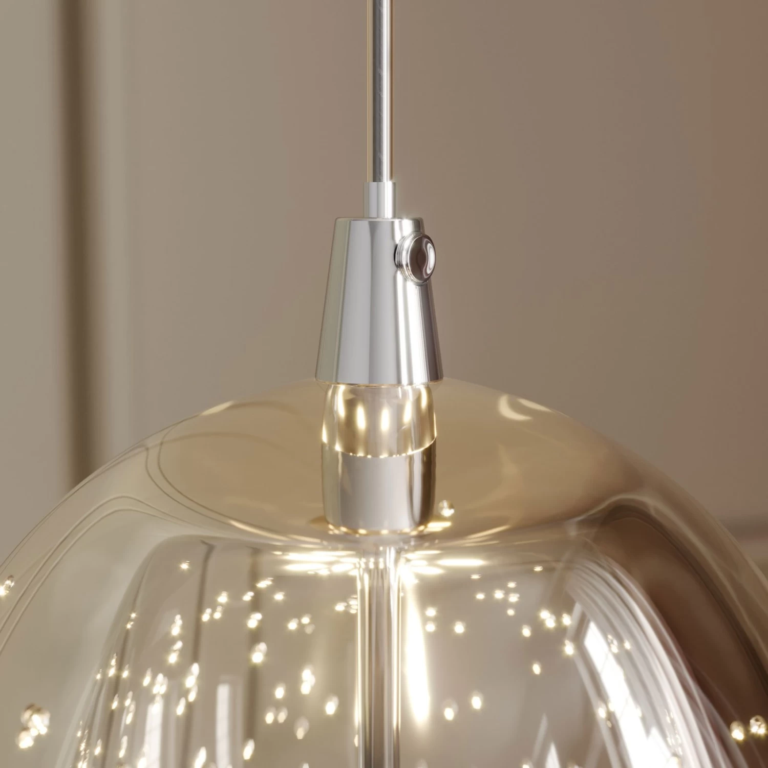 Lucande LED-Pendellampe Hayley Mit Glaskugel, 1-fl., Chrom â Bild 9