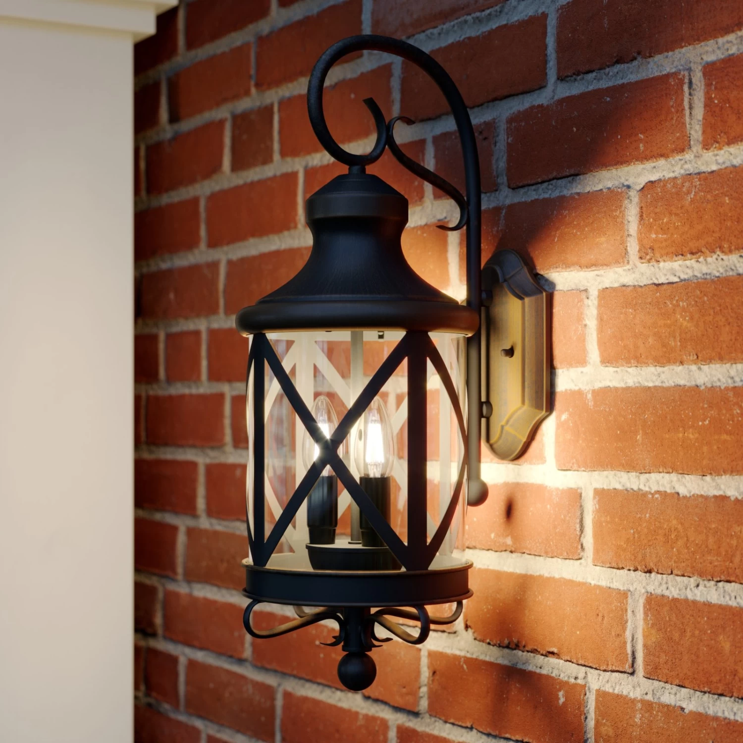 Lucande Marcellino AuĂenwandleuchte, Rostfarben