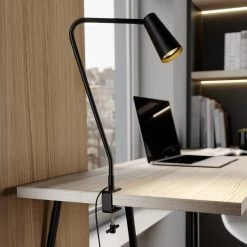 Lucande Angelina Klemmleuchte, Schwarz-gold