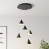 Lucande Livan LED-Hängeleuchte, Schwarz, 5-fl.