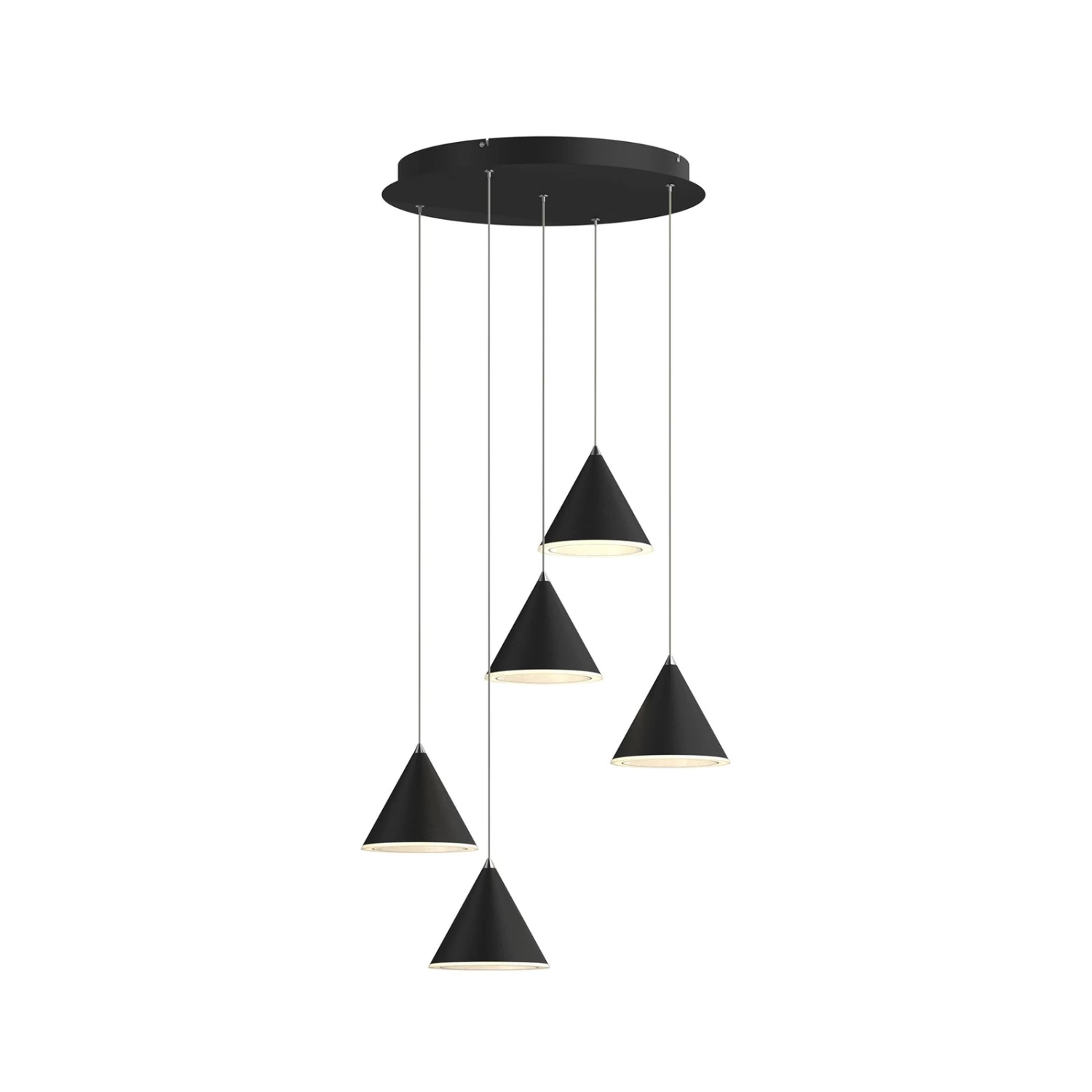 Lucande Livan LED-HĂ€ngeleuchte, Schwarz, 5-fl. â Bild 6