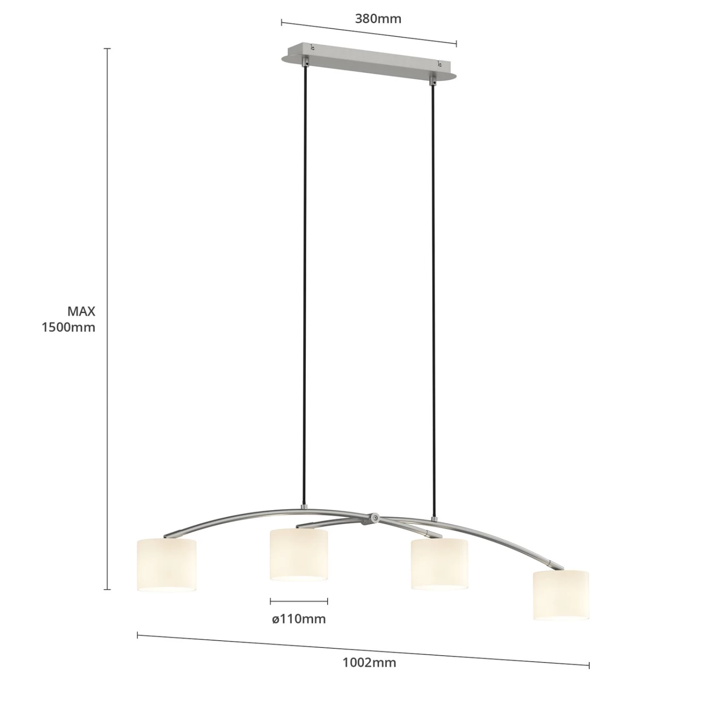 Lucande Juljana Pendellampe, 4-fl., Glasschirme â Bild 7