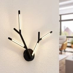 Lucande Cuerno LED-Wandleuchte In Schwarz-Weiß