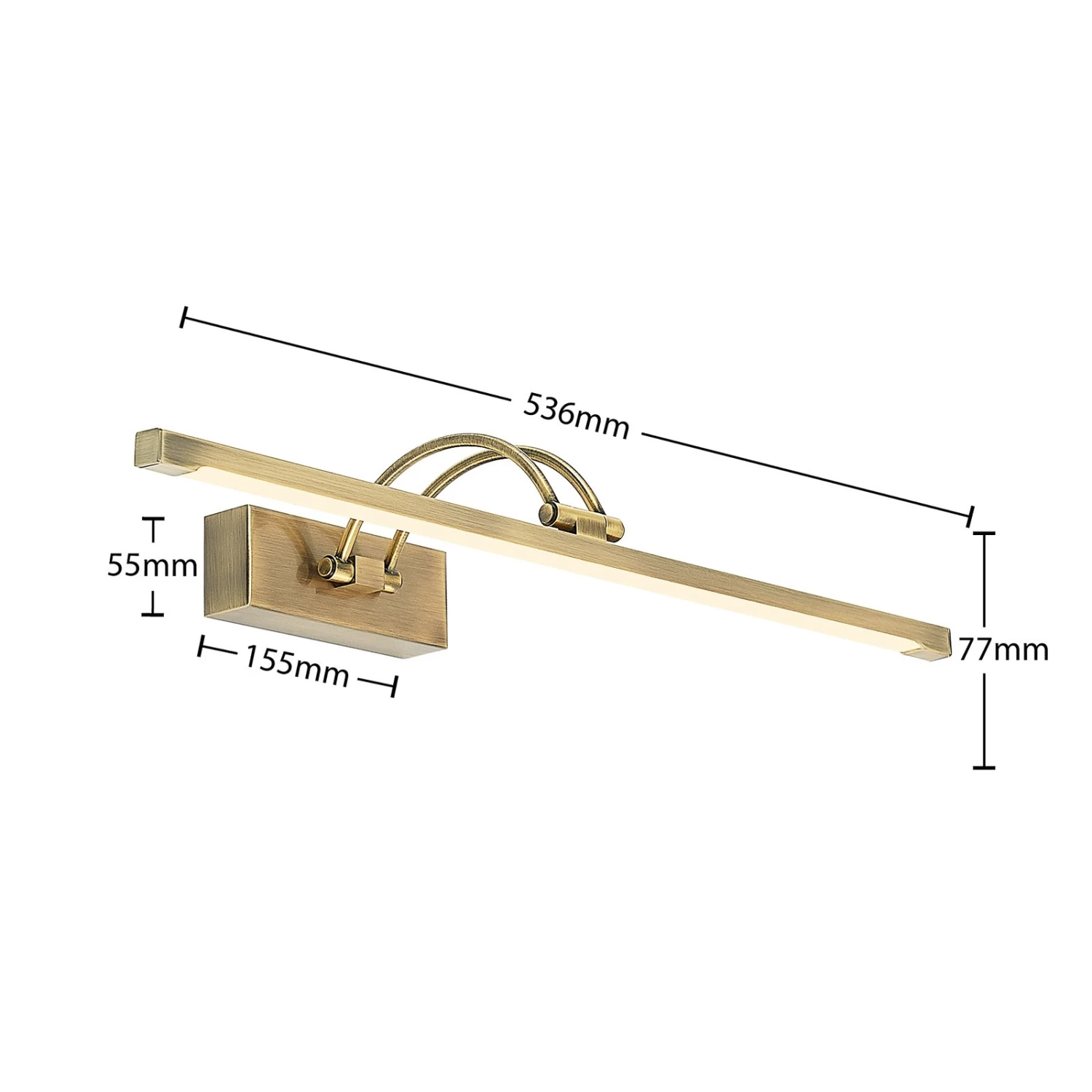 Lucande Felena LED-Bilderleuchte, Messing Antik – Bild 6
