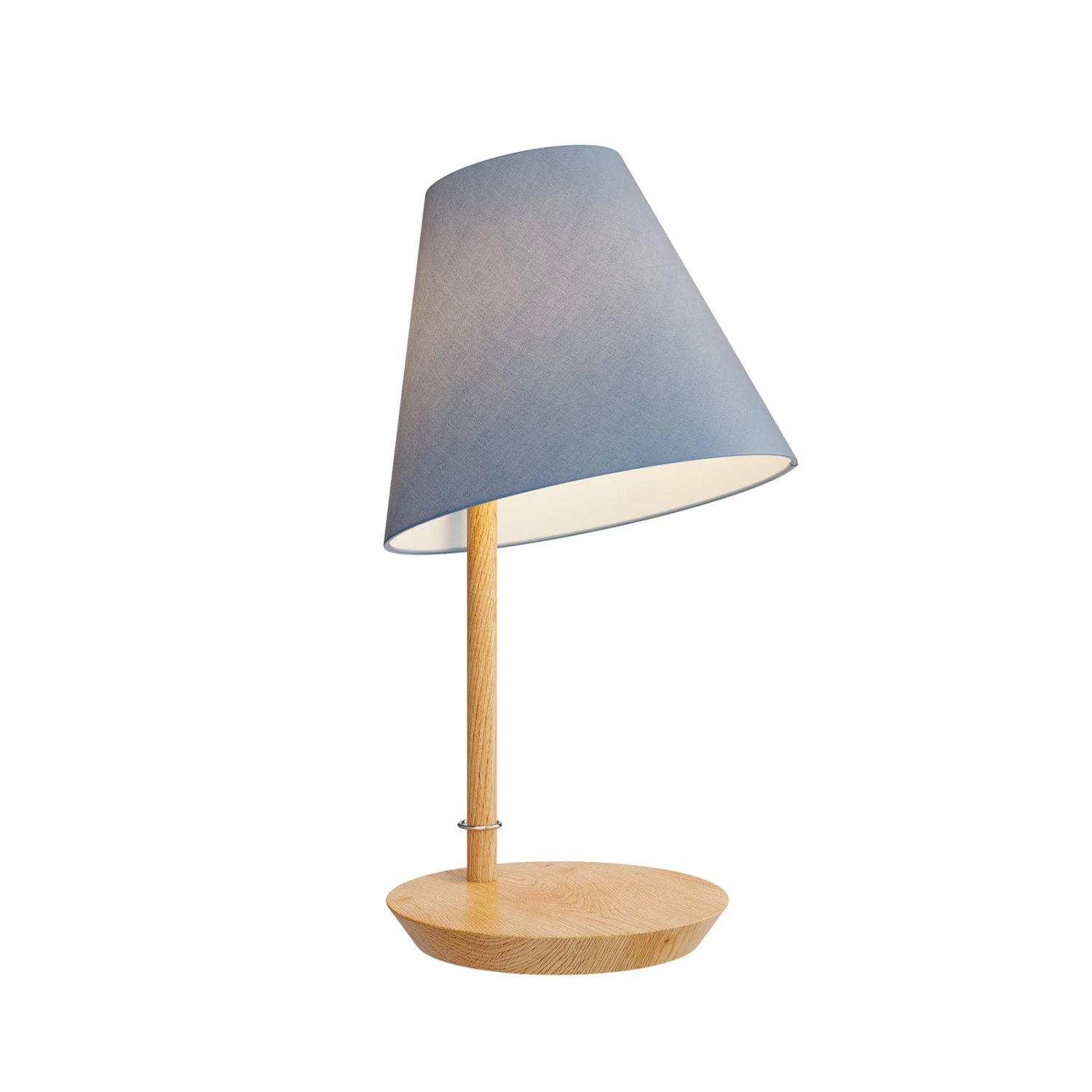 Lucande Jinda Tischlampe, Holzgestell, Stoff Blau â Bild 6