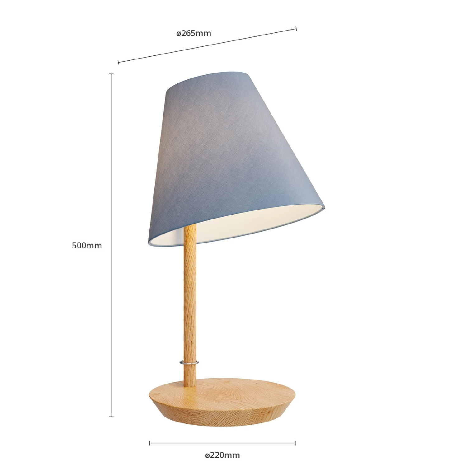 Lucande Jinda Tischlampe, Holzgestell, Stoff Blau â Bild 7