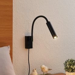 Lucande Anaella LED-Wandleuchte, Schwarz, 47 Cm