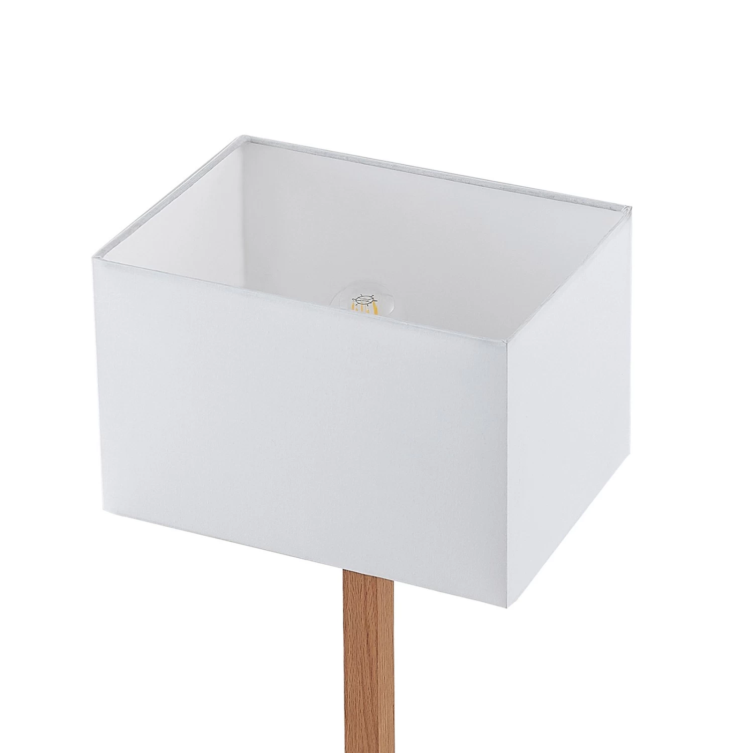 Lucande Heily Tischleuchte, Holz, Eckig, Weiß – Bild 6