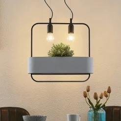 Lucande Teona Hängeleuchte Mit Beton, Zweiflammig