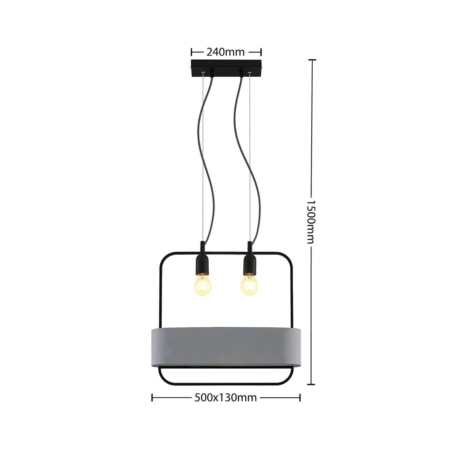 Lucande Teona HĂ€ngeleuchte Mit Beton, Zweiflammig â Bild 4