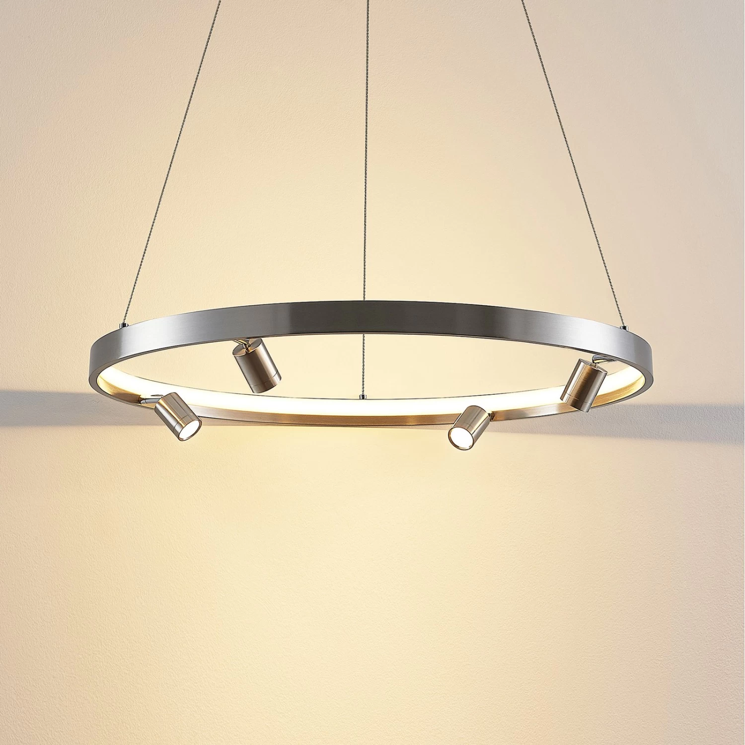 Lucande Paliva LED-HĂ€ngeleuchte, 64 Cm, Nickel â Bild 6