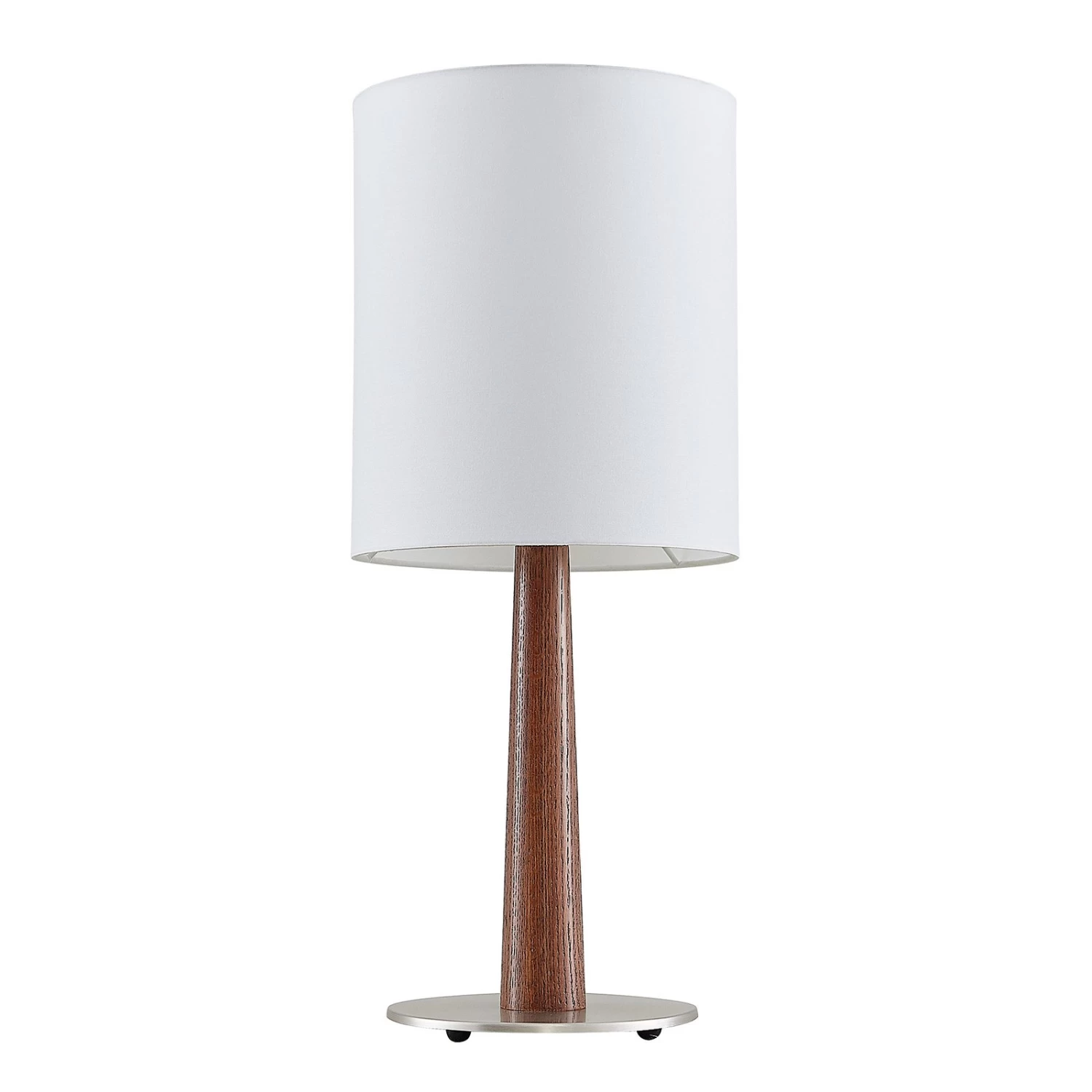 Lucande Larkira Stoff-Tischlampe, Holz, Rund, 25cm â Bild 3