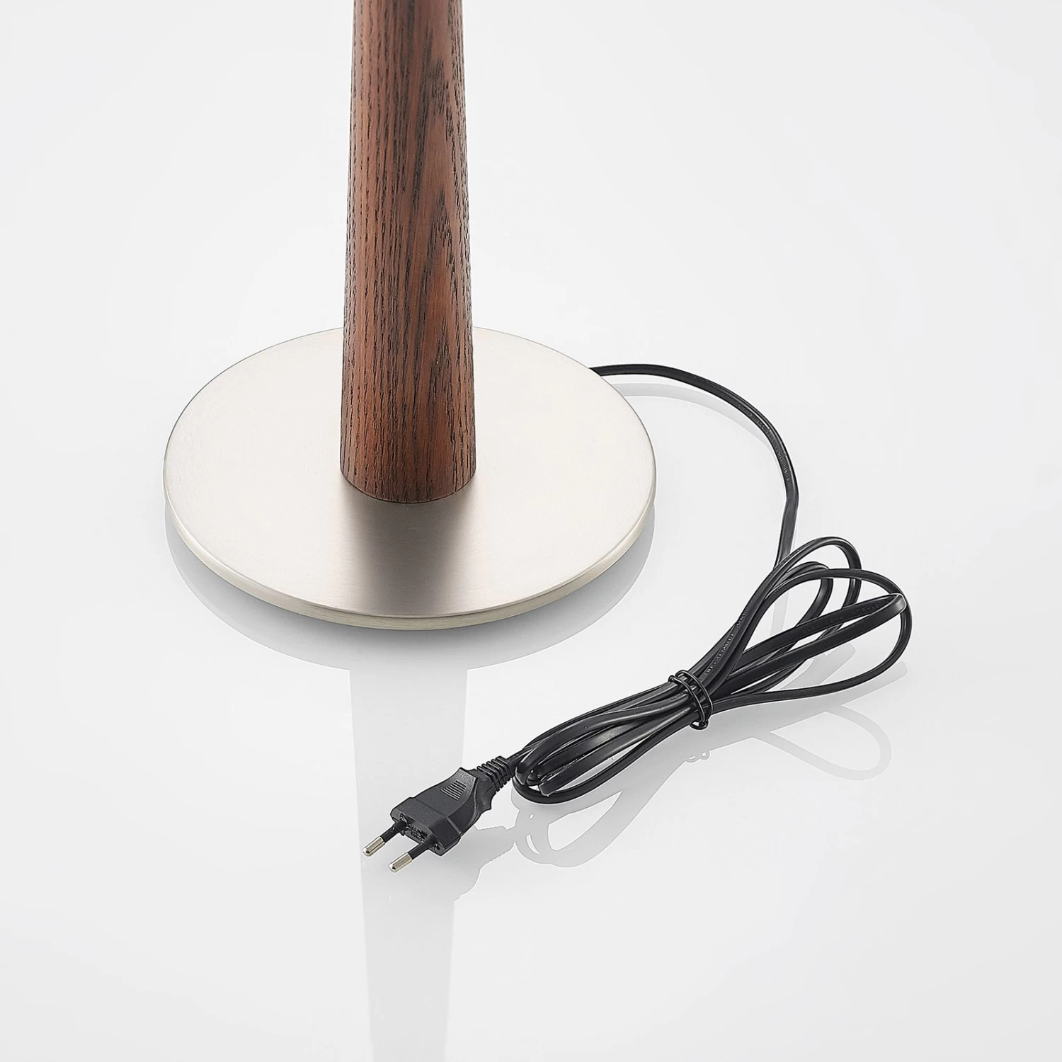 Lucande Larkira Stoff-Tischlampe, Holz, Rund, 25cm â Bild 8