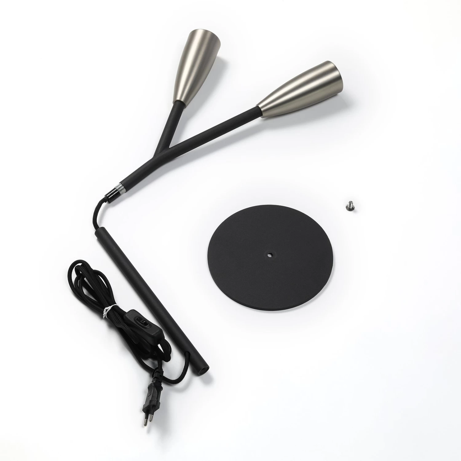 Lucande Carlea Tischlampe, 2-fl., Schwarz-nickel â Bild 8