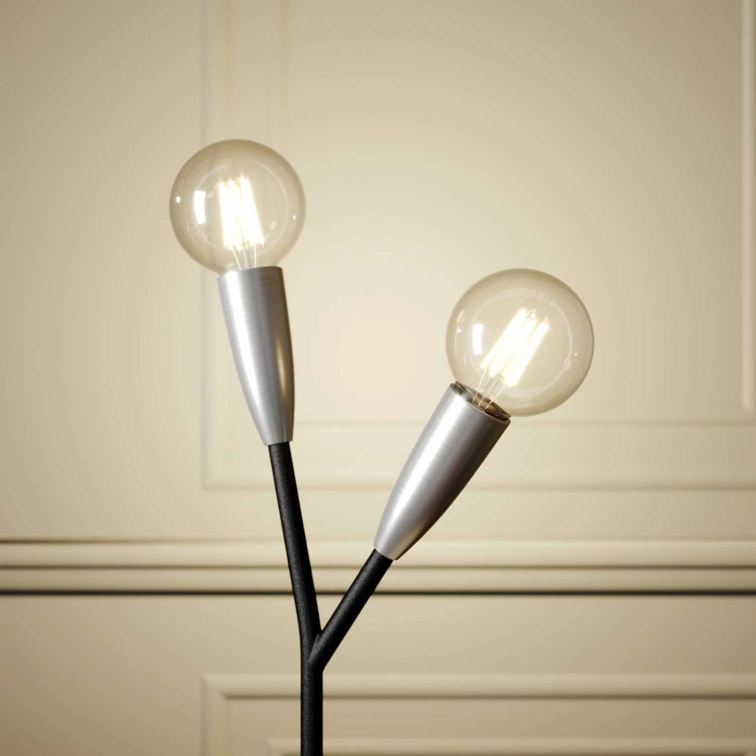 Lucande Carlea Tischlampe, 2-fl., Schwarz-nickel â Bild 9