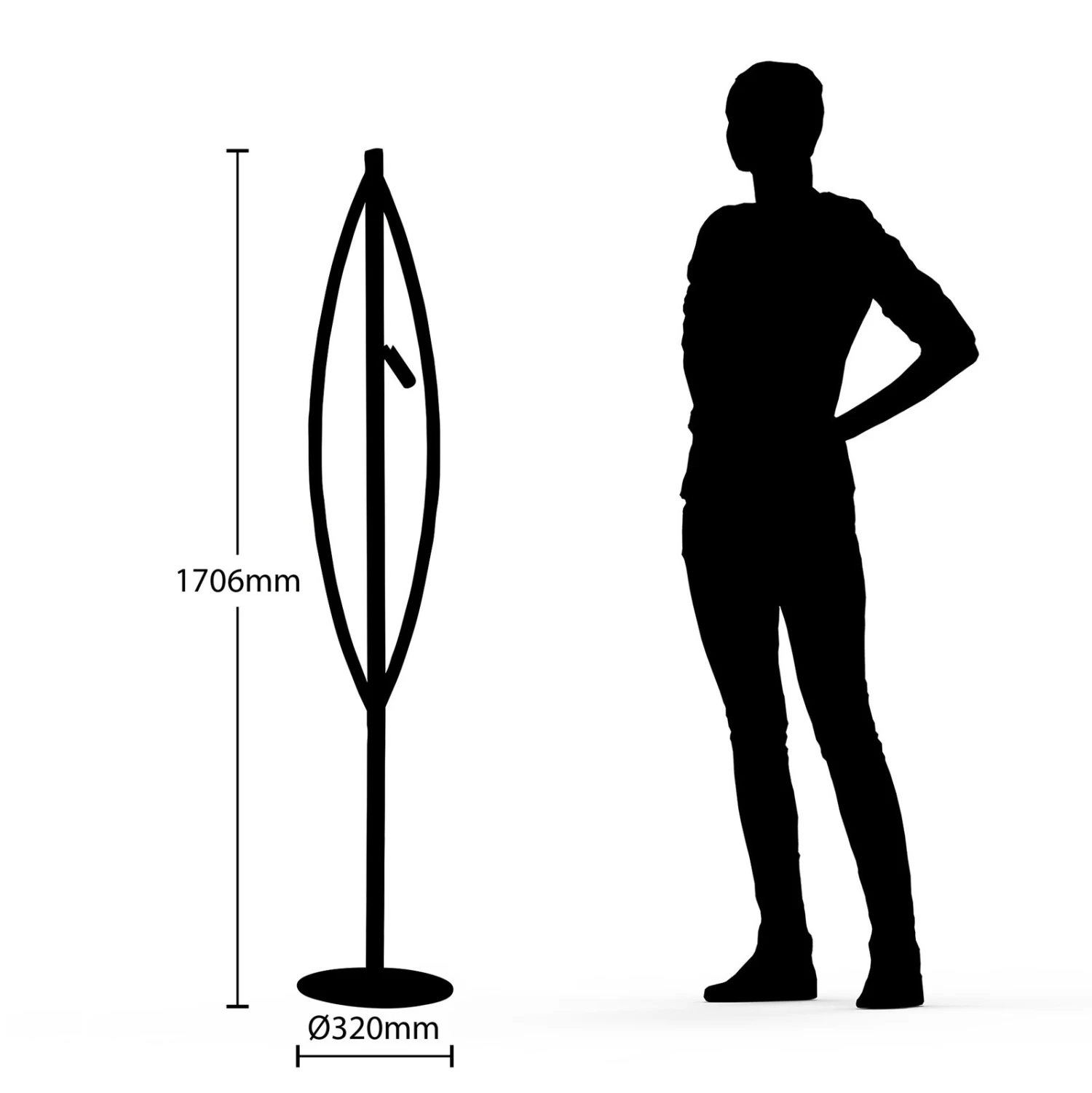 Lucande Matwei LED-Stehlampe, Oval, Messing â Bild 7