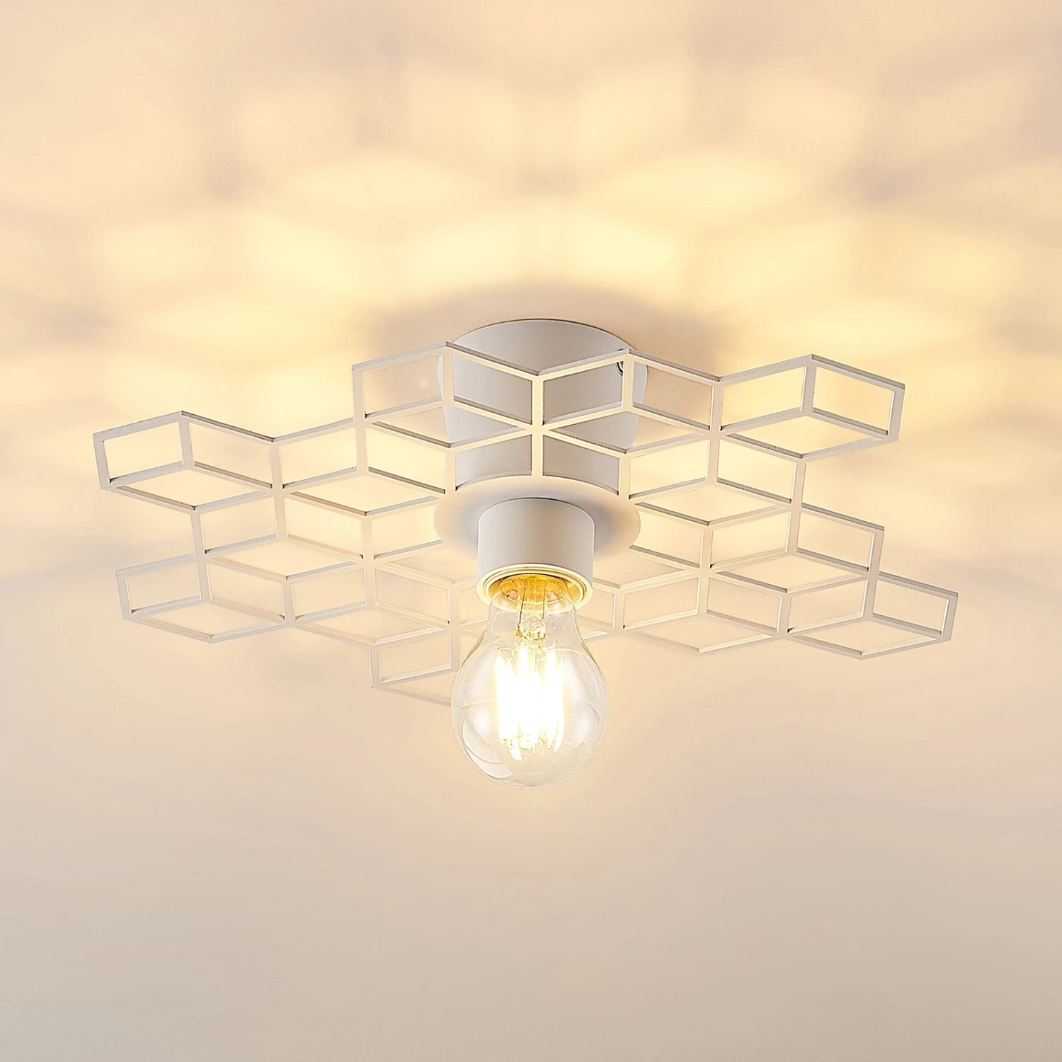 Lucande Alexaru Wandleuchte, Waben, Weiß – Bild 5